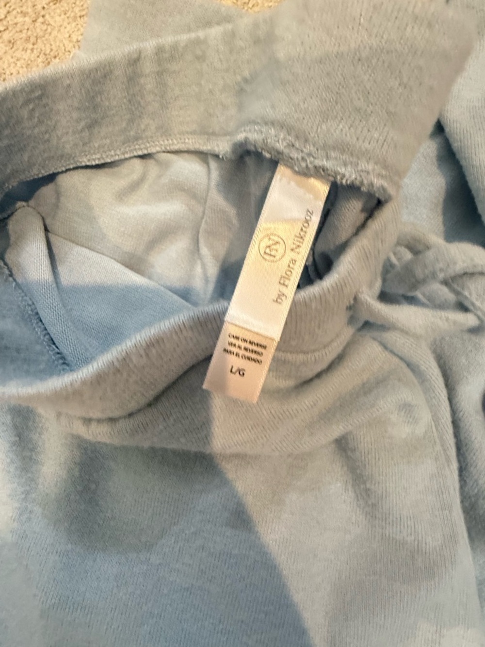 Flora Nikrooz NWT Light Blue Knit Lounge Set with lace trim - Picture 4 of 5